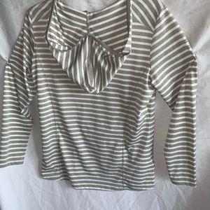 Gray and white light weight Hoodie